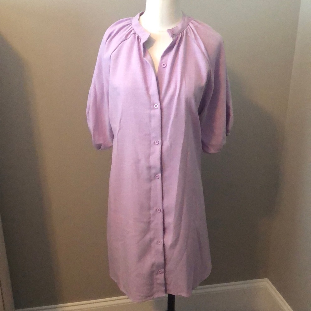 Lola may shirt dress,  lavender in color, size10